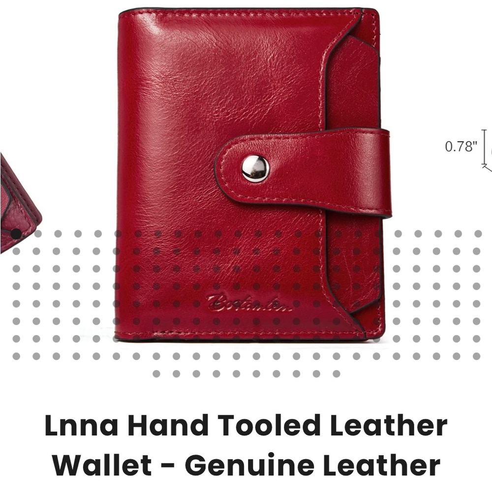 Red hand made leather wallet